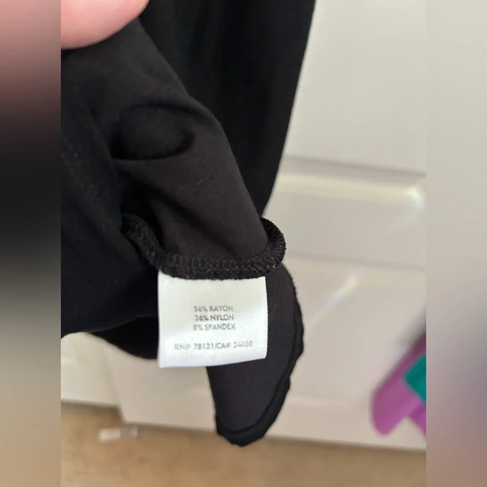 EILEEN FISHER Vintage A-Line Black Dress with Diamond Pattern Seams, Sz L - Picture 8 of 9